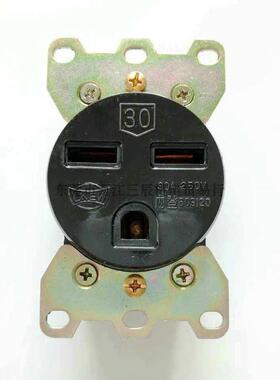 NEMA 6-30R台湾黑色进口美式30A暗装插座LK3033F电木全新含盖板