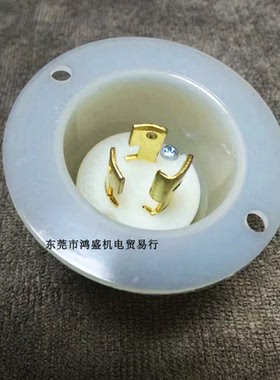 白色J-515 20A250V3P工业嵌入型插头NEMA L6-20R台湾嵘光OLYMPIA