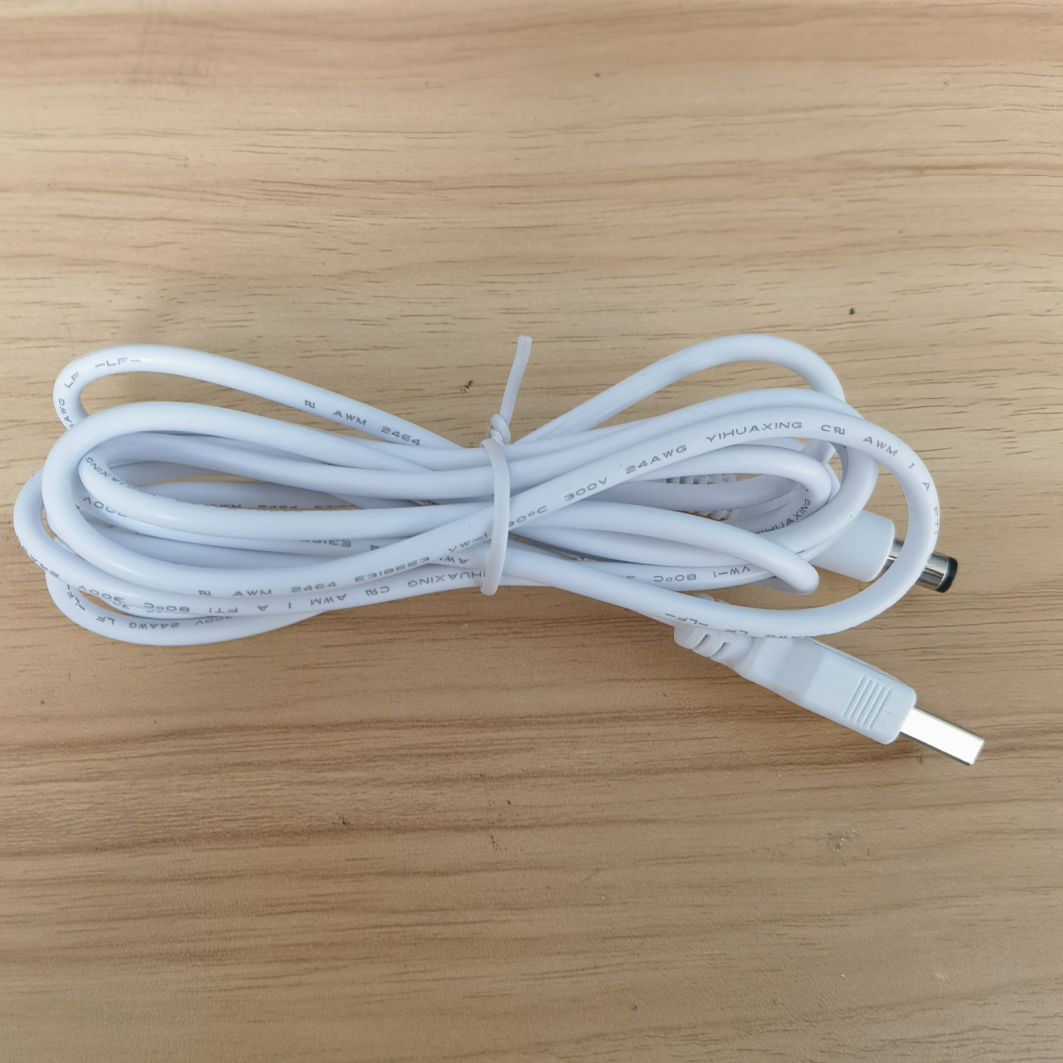 USB转DC充电线 DC5.5-2.1mm直流电源转接线 USB转圆头24AWG电源线