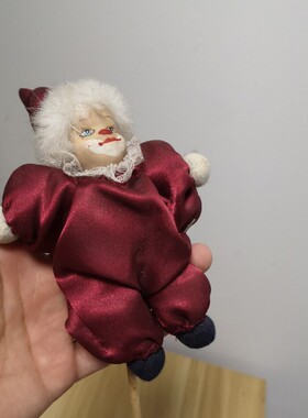 收藏样品中古玩具超级破旧 斑驳 发黄小丑娃娃插件单个价