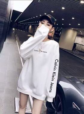 秋冬新款CK卫衣男士套头打底衫毛圈圆领长袖上衣国际大牌休闲男装