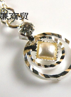 合金项链 白色方心双环 jyg93480164
