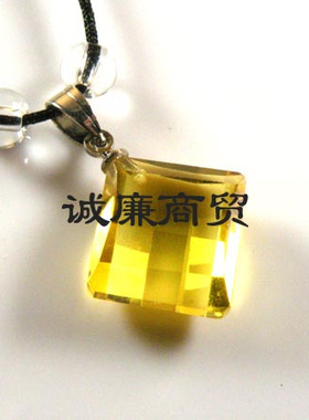 诚信水晶 水晶项链 黄色 方形 jyg93430088