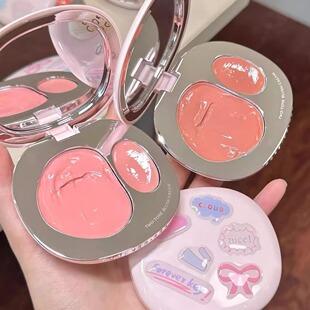 哑光水光都有了!foreverkey琉光双色腮红膏盘水光肌膨胀氛围感