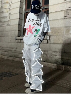 Overalls Mens Y2k Pants Hip Hop Sweatpants Oversized Star裤