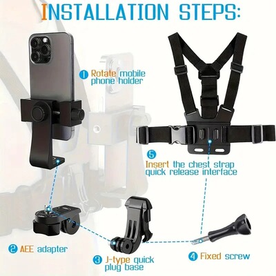 Chest Strap Rotating Phone Holder iPhone Smartphone Camera
