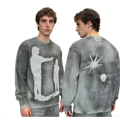 Fashionable  fall winter crew-neck fitted knitted sweater