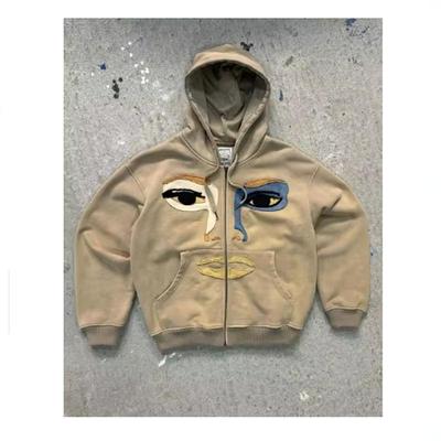 American Y2k Cartoon Oversized Hoodie Men's Hip Zipper