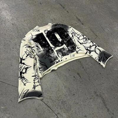 Y2k Oversized Goth Print T Shirt Mens Vintage Men's Shirt