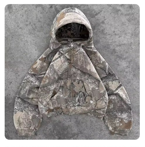 Hip Hop Streetwear Oversized Unisex Camo Hoodie连帽卫衣 - 封面