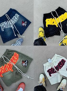 Shorts for Y2K rhinestone shorts loose casual sports pants