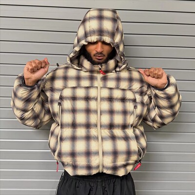 Winter plaid print coats, outdoor zip-up clothing