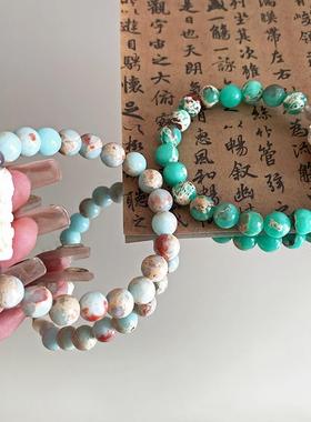 寿山石手饰弹力新中式水钻女