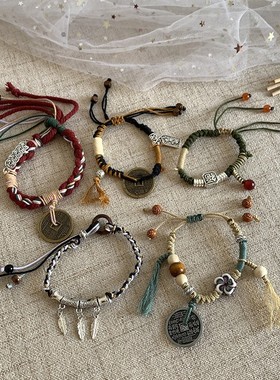 新中式山鬼花钱民族风手链