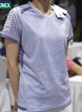 YONEX尤尼克斯女款羽毛球服速干无袖背心 短袖训练服210084雾紫