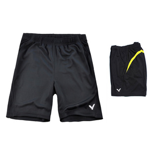 特价正品VICTOR黑色黄边羽毛球运动短裤胜利威克多球服R1092E