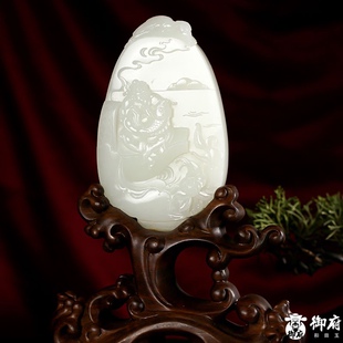 【御府】神工奖优秀奖 新疆和田玉枣红皮籽玉摆件渔翁得利321.8克