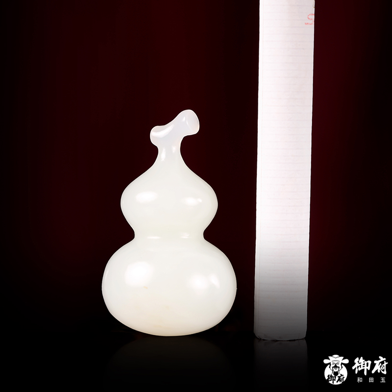 新疆和田玉白玉籽玉葫芦挂件润玉缘吊坠玉坠福禄双全12.2克