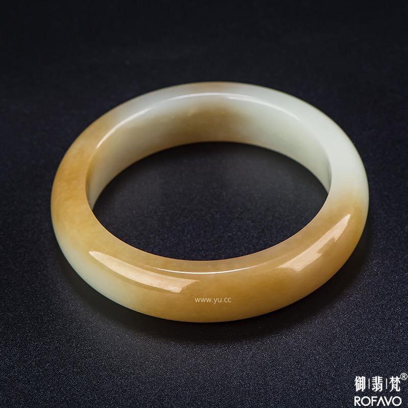 新疆和田玉糖白玉手镯内径58mm 67.3克天然玉石