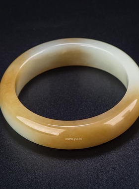 新疆和田玉糖白玉手镯内径58mm 67.3克天然玉石