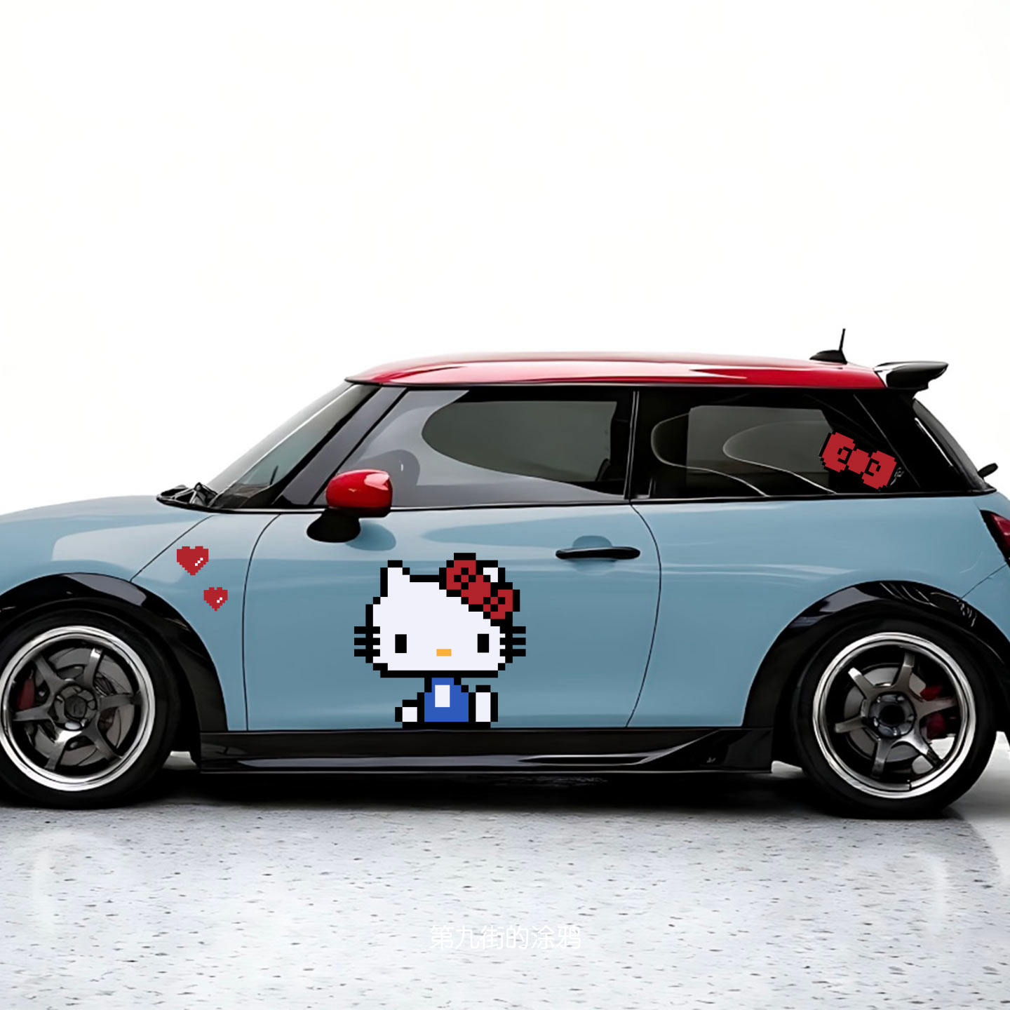 马赛克卡通HelloKitty汽车装饰贴/反光贴