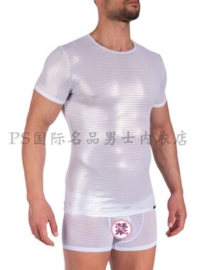 Manstore条纹性感T恤，三角裤