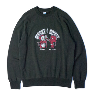 B日系美式复古联名90年代动画洗水纯棉圆领长袖印花宽松大版卫衣