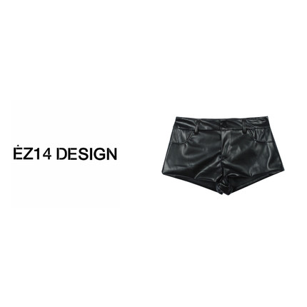 【EZ14定制】辣妹百搭显瘦外穿低腰质感皮短裤NX23042
