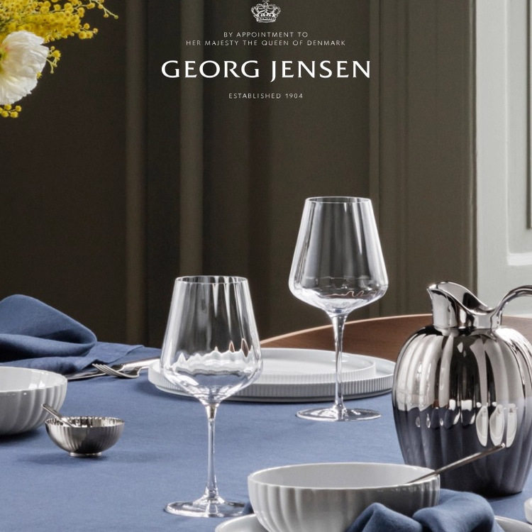 Georg Jensen 乔治杰生Bernadotte 白葡萄酒杯香槟杯玻璃杯六只装