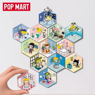一天盲盒冰箱贴礼物可爱居家正版 MOLLY放空 POPMART泡泡玛特