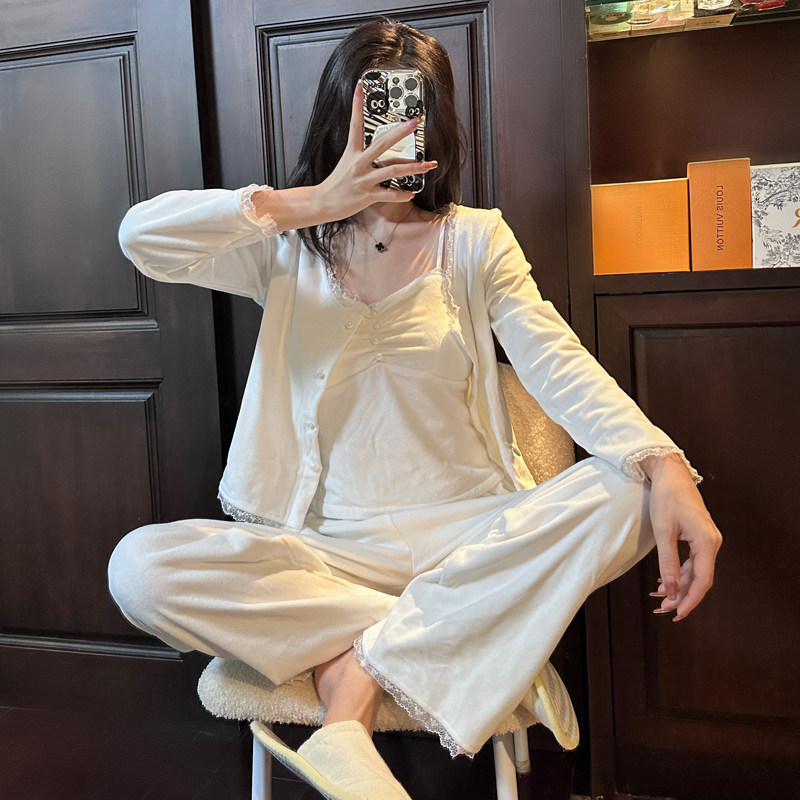 甜美小香风保暖加厚家居服