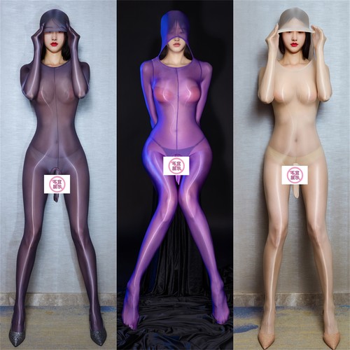 jj套伪娘包头连帽丝袜冰丝连体衣