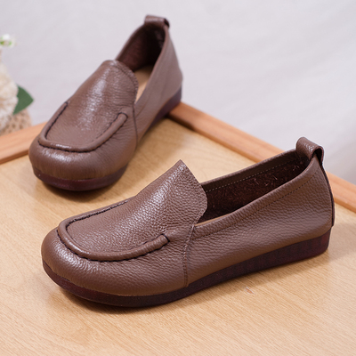 深口单鞋一脚蹬宽头不累脚