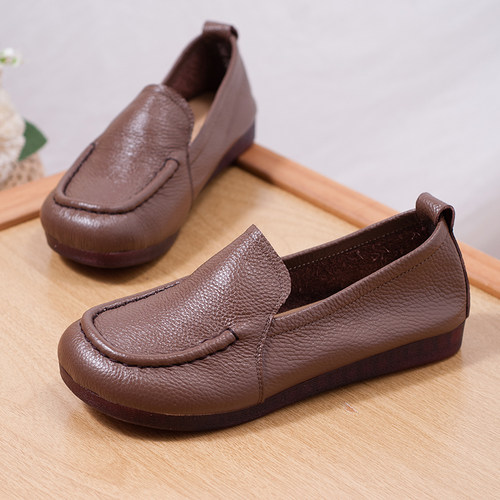 深口单鞋一脚蹬宽头不累脚