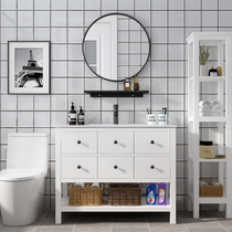 卫浴智能美式北欧浴室柜组合落地式洗脸洗手面盆池洗漱台盆卫生间