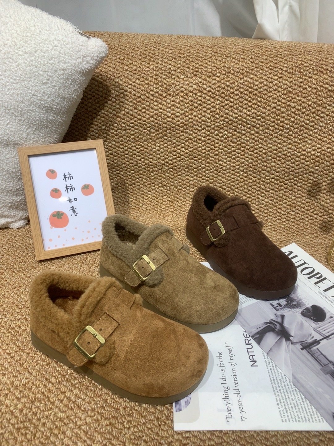 全包加绒勃肯鞋女2025年新款秋冬外穿毛毛豆豆棉鞋防滑保暖雪地靴,女鞋,包头拖,淘宝优惠券,粉丝福利购,淘宝优惠卷