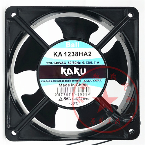 全新原装KAKU卡固 KA1238HA2 220V 12038 耐高温轴流风机散热风扇