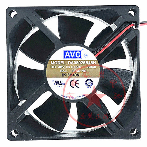 全新正品AVC DA08025B48H 48V 0.09A 8CM 8025 CPU变频器散热风扇