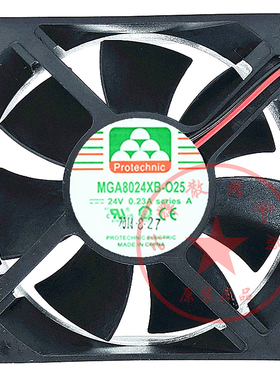 全新永立 MGA8024XB-O25 24V 0.23A 8cm 8025 变频器主板散热风扇