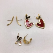 615 外贸原单铜 渡真金925银针水晶锆石质感新潮耳环耳钉耳饰H