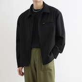 SHIJOIN原创 黑色底特律夹克J97cleanfit不易掉色翻领外套200134