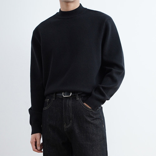 SHIJOIN半高领针织纯色宽松柔软