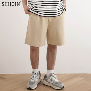 200247直筒宽松五分裤 SHIJOIN原创FUNDAJOIN卡其色百慕大短裤 夏季
