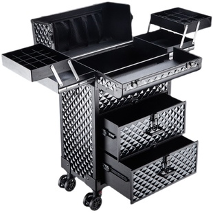 妆百纳大号拉杆化妆箱专业跟妆师美甲箱外出大容量美发纹绣工具箱