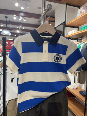 POLO walk KIDS正品24夏款男童条纹短袖Polo衫儿童T BWTW422F0231