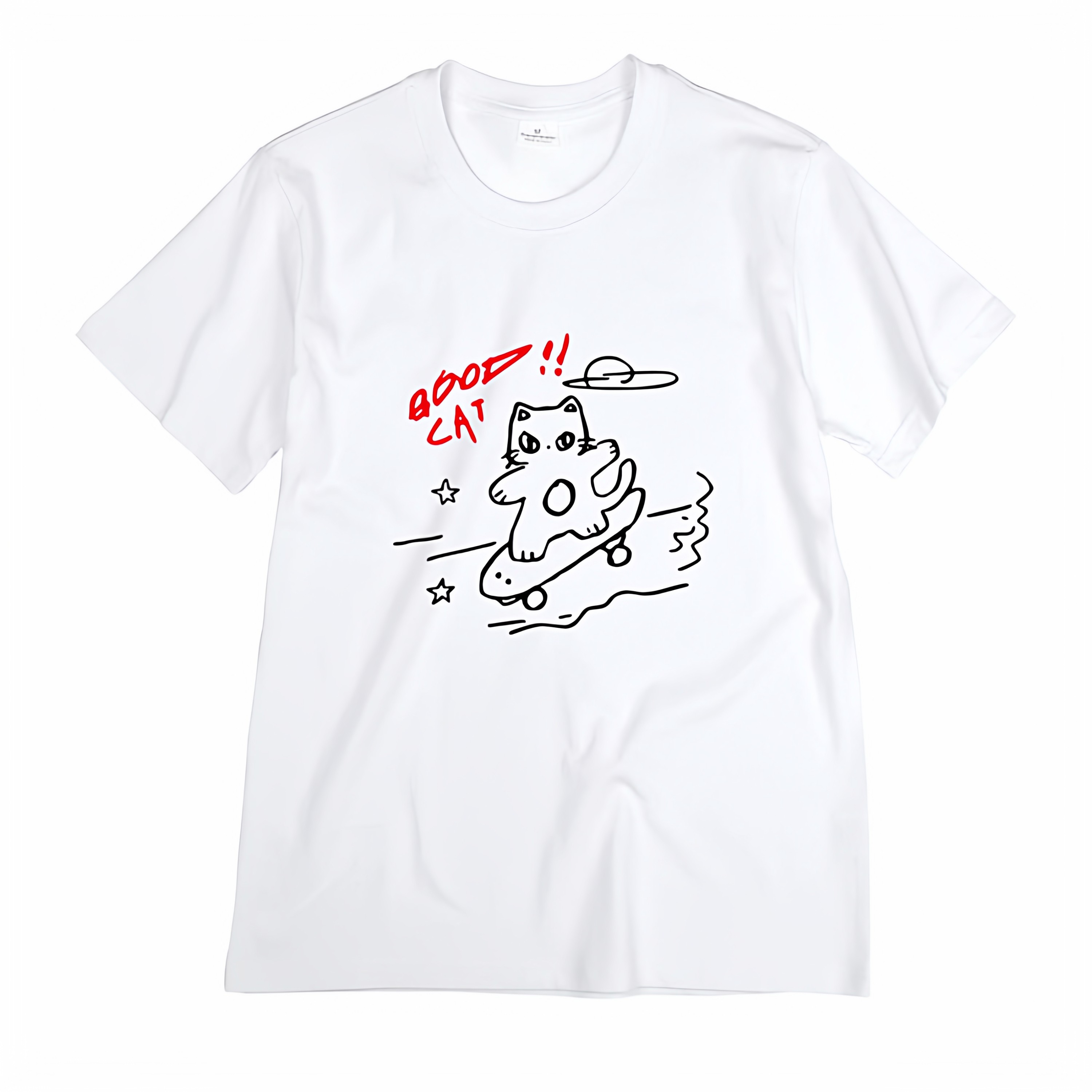 猫咪系列滑板喵星人可爱趣味圆领正肩男女百搭OOTD短袖T恤半袖,个性定制/设计服务/DIY,T恤印制,淘宝优惠券,粉丝福利购,淘宝优惠卷