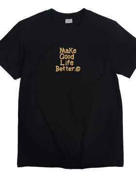 Make good life better美式复古英文圆领套头男女短袖t恤