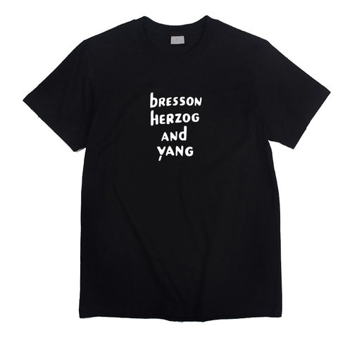 导演杨德昌bresson herzog and yang字母印花圆领男女纯棉短袖t恤