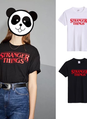 STRANGER THINGS t恤周边怪奇物语eleven圆领纯棉黑白男女短袖t恤