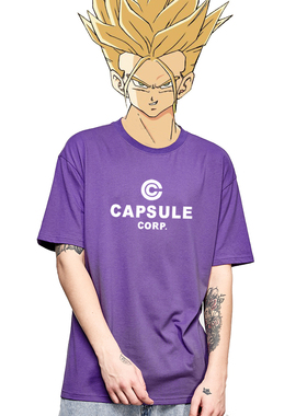 龙珠胶囊公司 capsule特兰克斯同款字母动漫印花男女短袖t恤